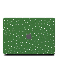 Macbook ケース-緑地に白のドット