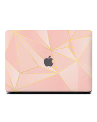 Macbook 保護套 - 玫瑰金多邊形