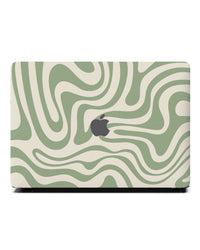 Macbook 保護套 - 綠色液體漩渦當代抽象