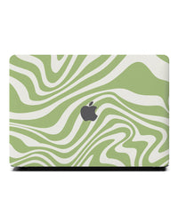 Macbook Case-Liquid Swirl Sage Cream