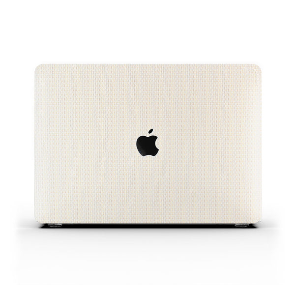 Macbook Case - Beige and Checkered Leather