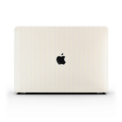 Macbook Case - Beige and Checkered Leather