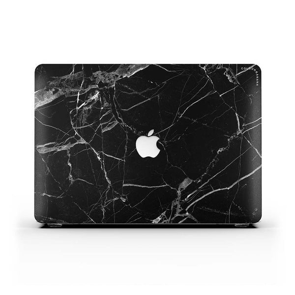 Macbook ケース-フル ブラック マーブル