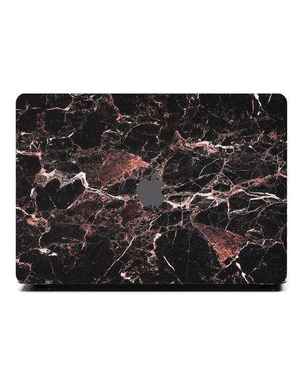 Macbook Case-Black and Red Marble