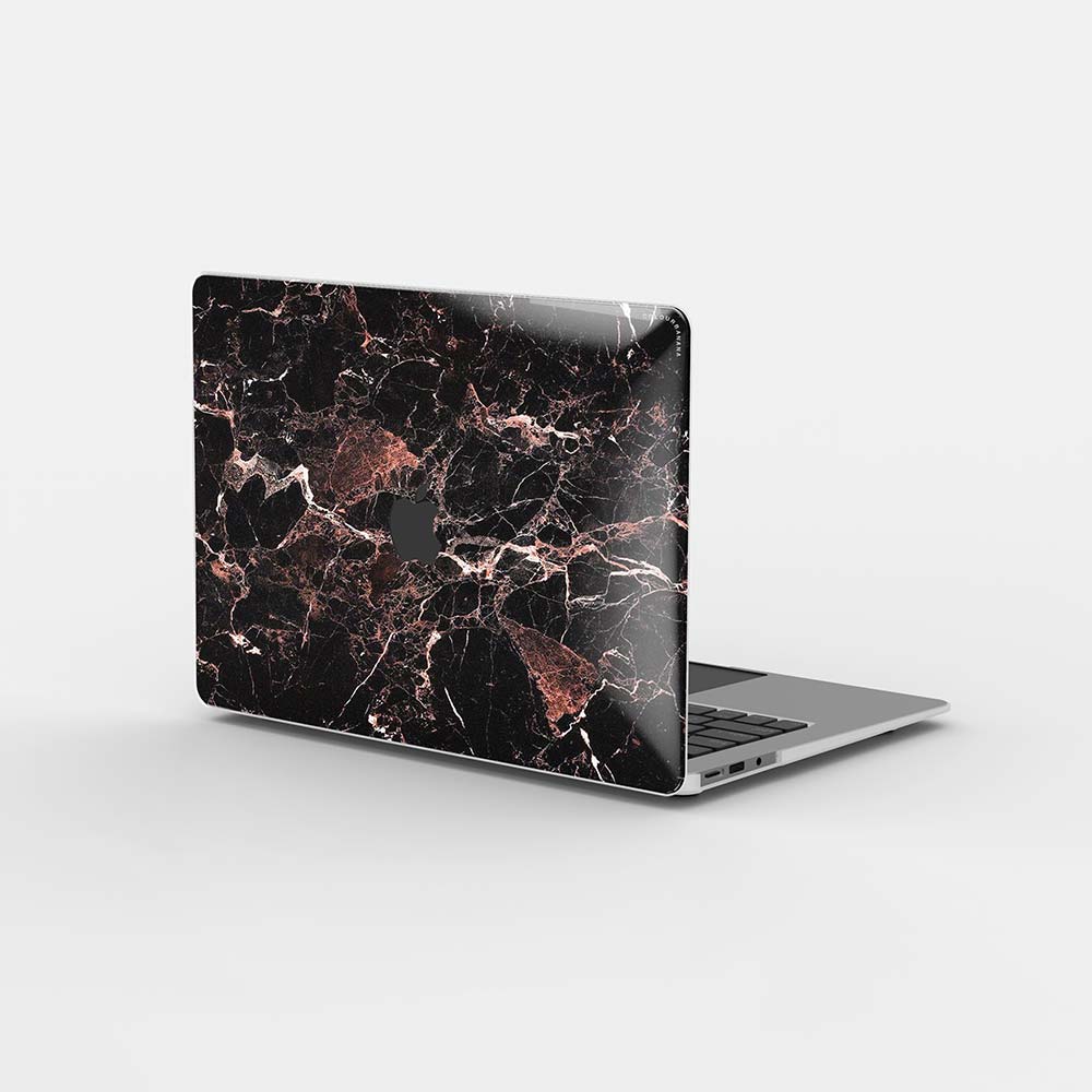 Macbook Case Set - 360 Black and Red Marble