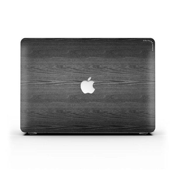 Macbook Case-Monochrome Dark Wooden