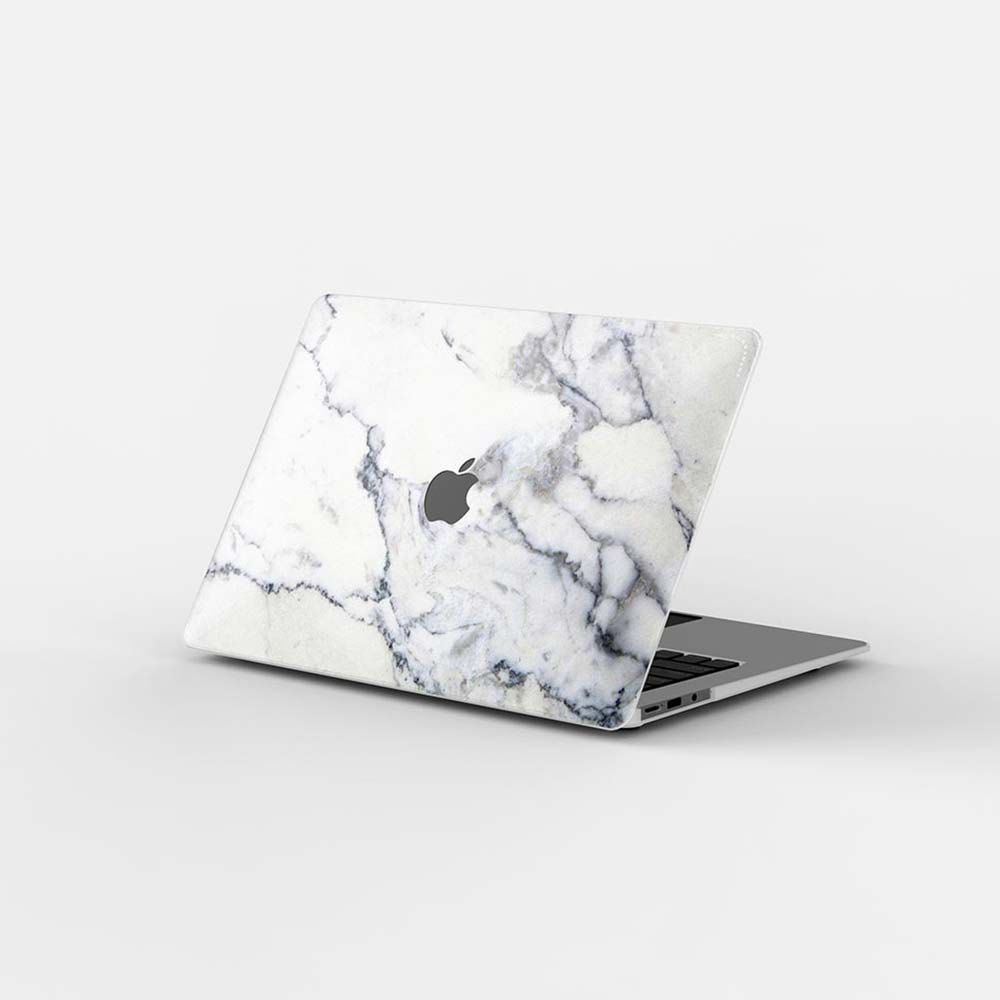 Macbook Case Set - Protective White Mineral Marble