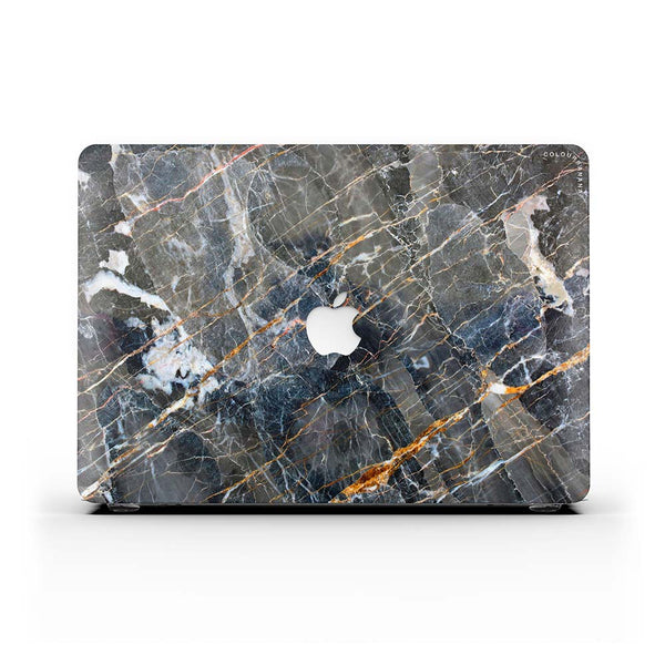 Macbook Case-Cracked Black Marble
