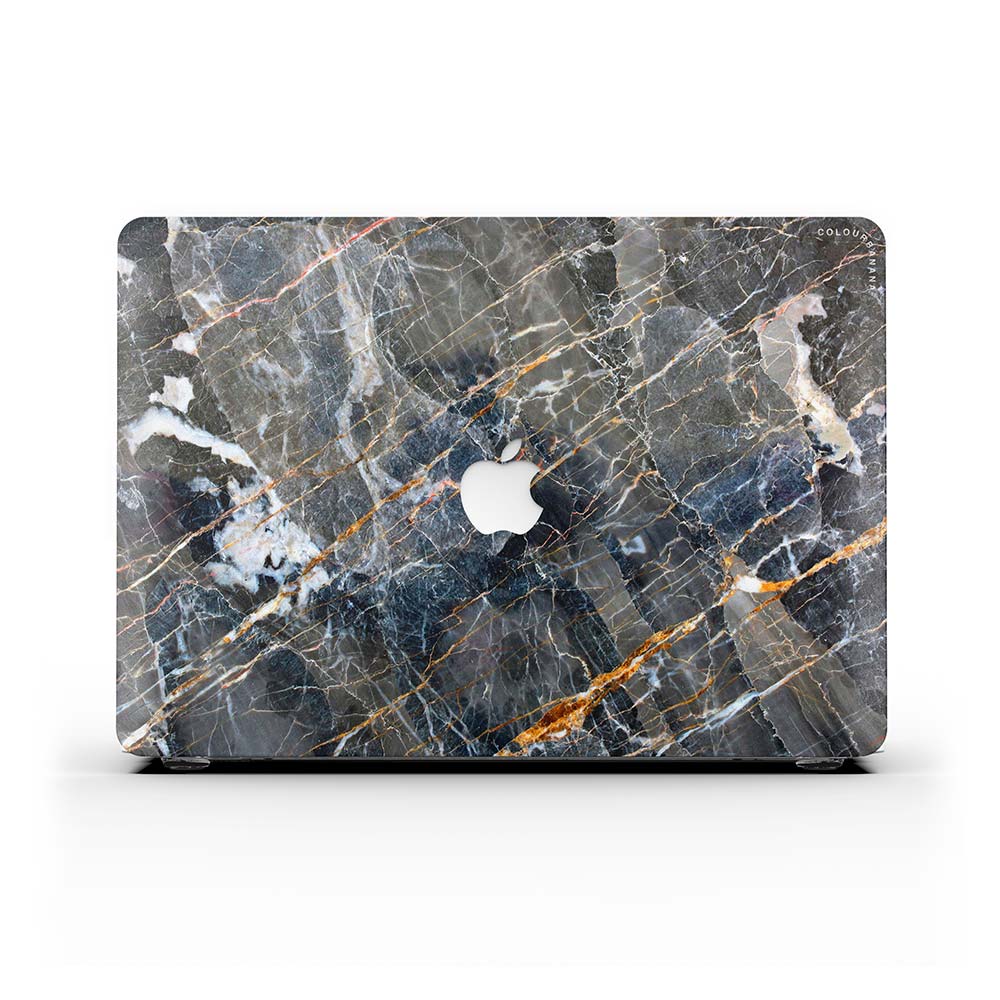 Macbook Case Set - 360 Cracked Black Marble