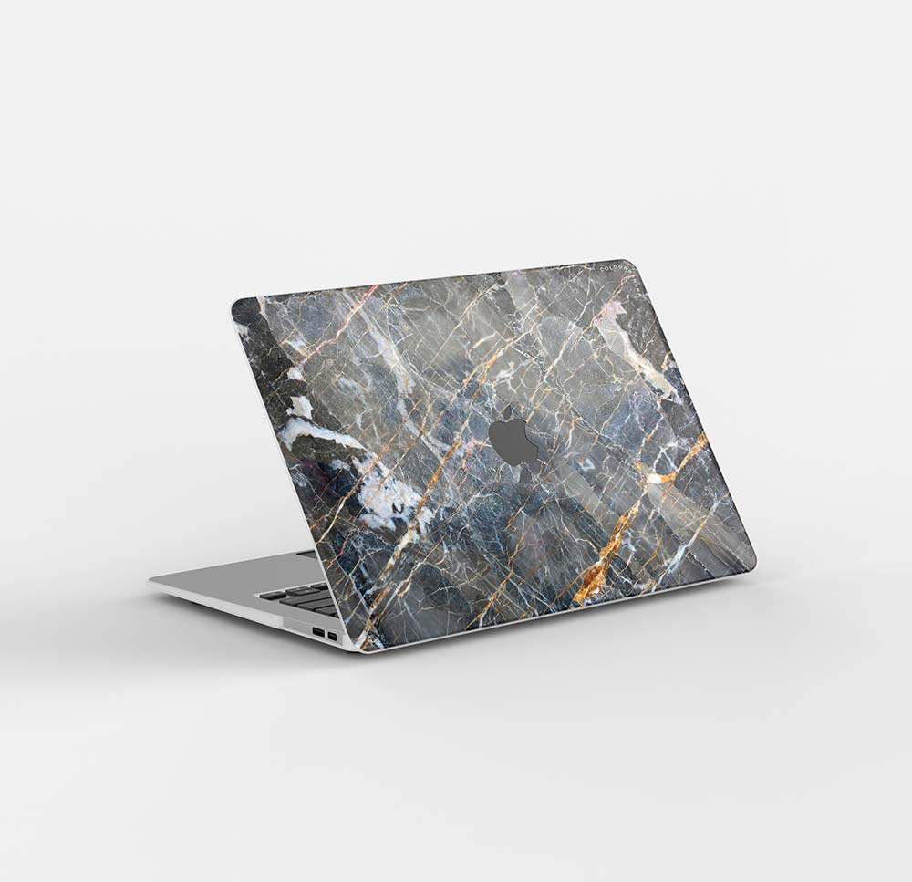 Macbook Case-Cracked Black Marble