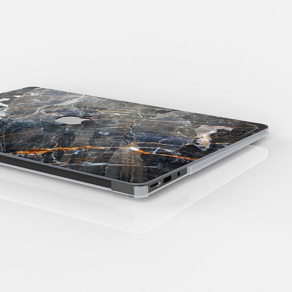 Macbook Case Set - Protective Cracked Black Marble
