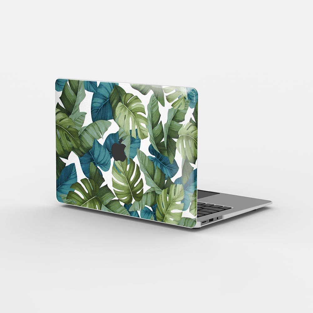 Macbook Case-Green Hawaiian Leaves