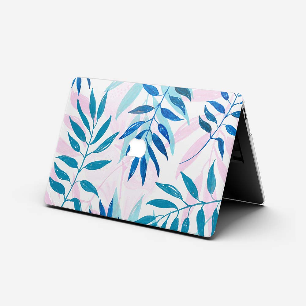 Macbook Case-Pastel-Leaves