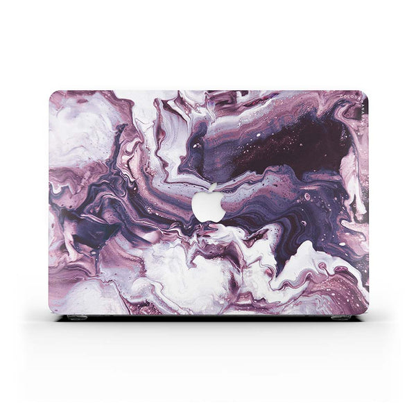 Macbook 保護套-紫波紋大理石紋