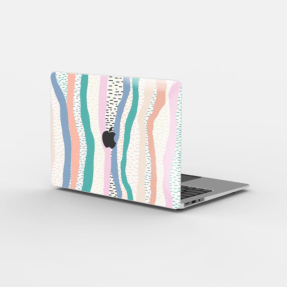MacBook Case Rubberized Front and Bottom Hard Cover for Apple Pro 14 MacBook  Air 13 15 M2 Pro 13 14 15 16 M1 M2 M3 Colorful Strips 