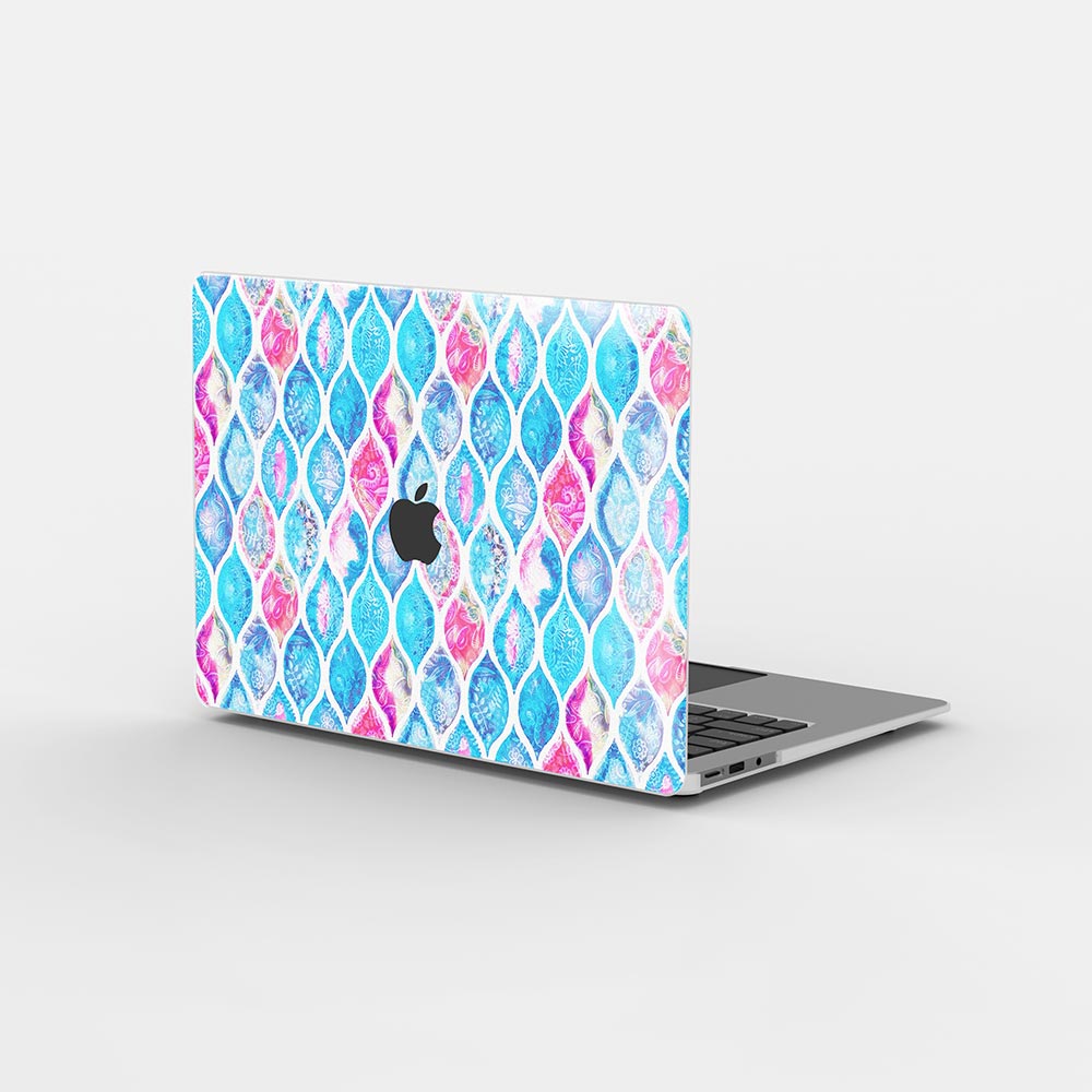 Macbook 保護套-水彩雙折拼布