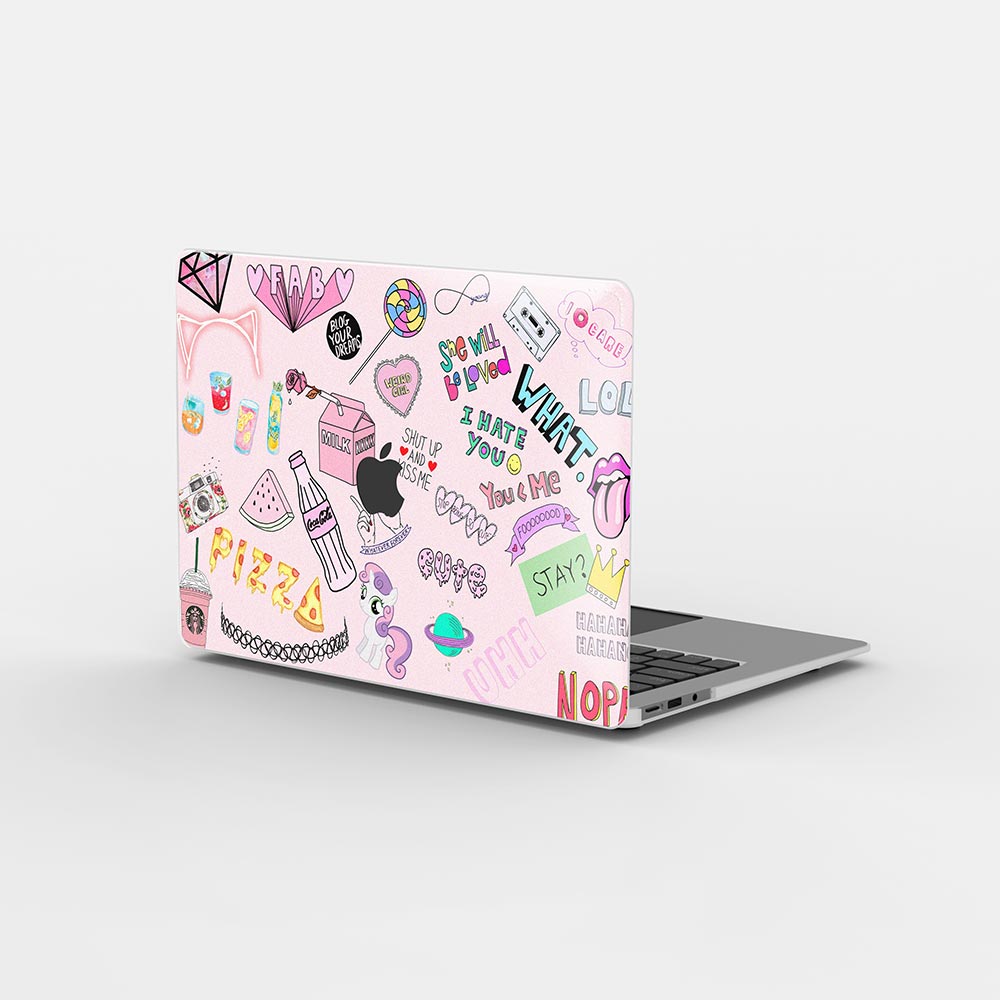 White Grid macbook air 2021 inch case from colourbanana – Colourbanana