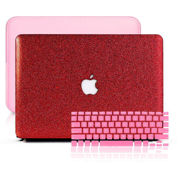 MacBook Case Set Protective Red Glitter – Colourbanana