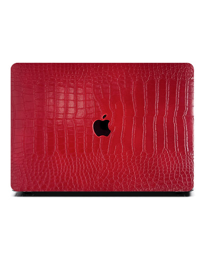 Macbook Case - Scarlet Crocodile Leather