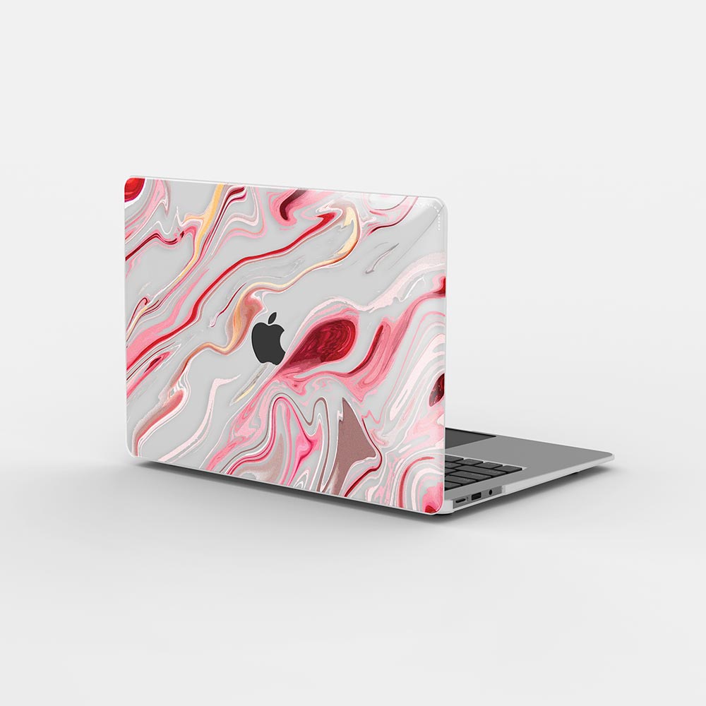 Macbook 保護套-粉紅色 Liquid Marble 