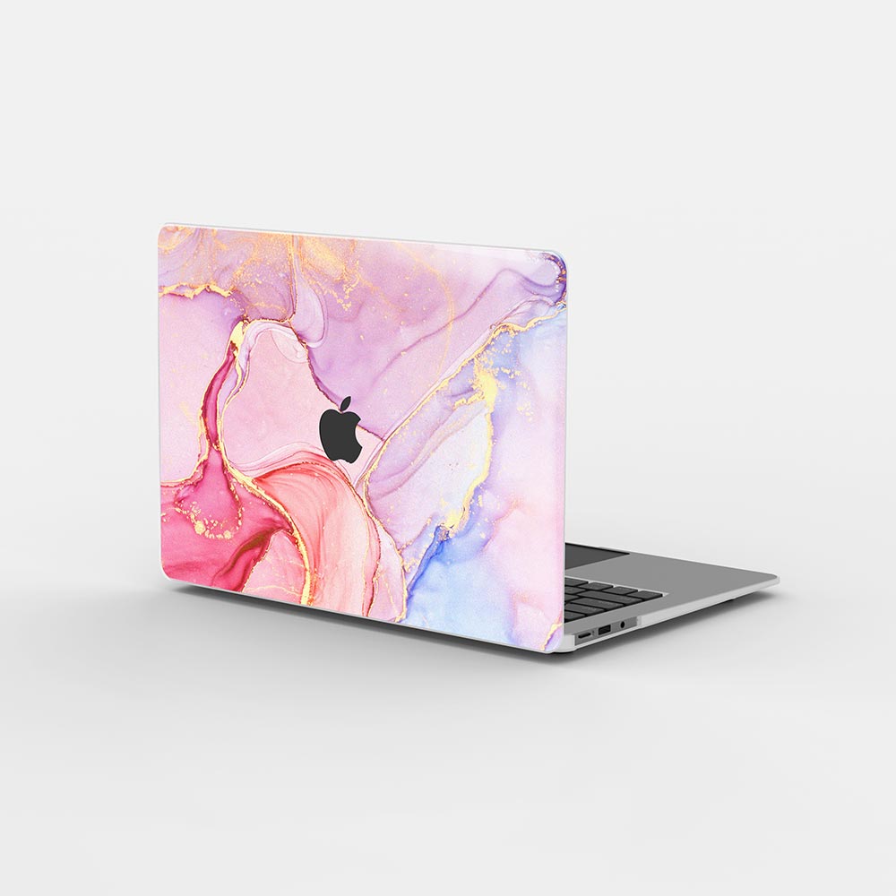Macbook Case-ピンクと紫のマーブル