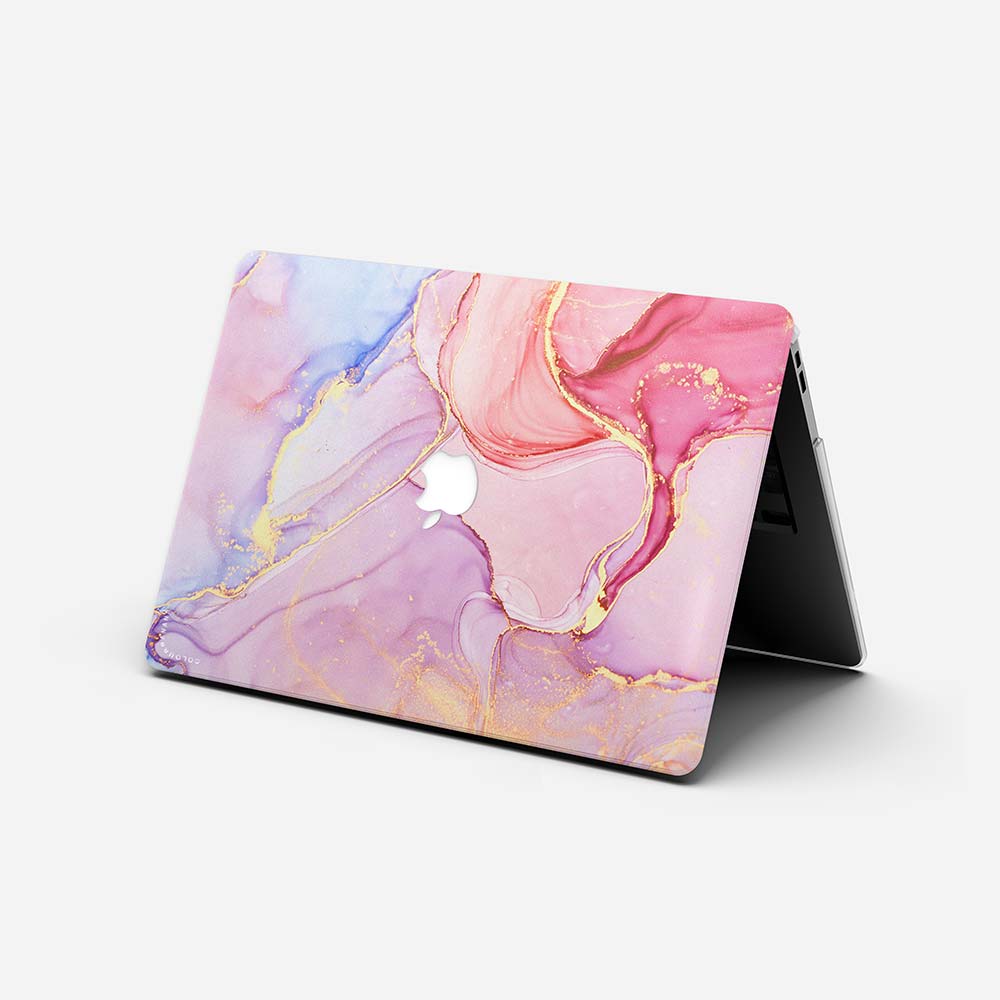MacBook Case Set - Protective Pink and Purple Marble