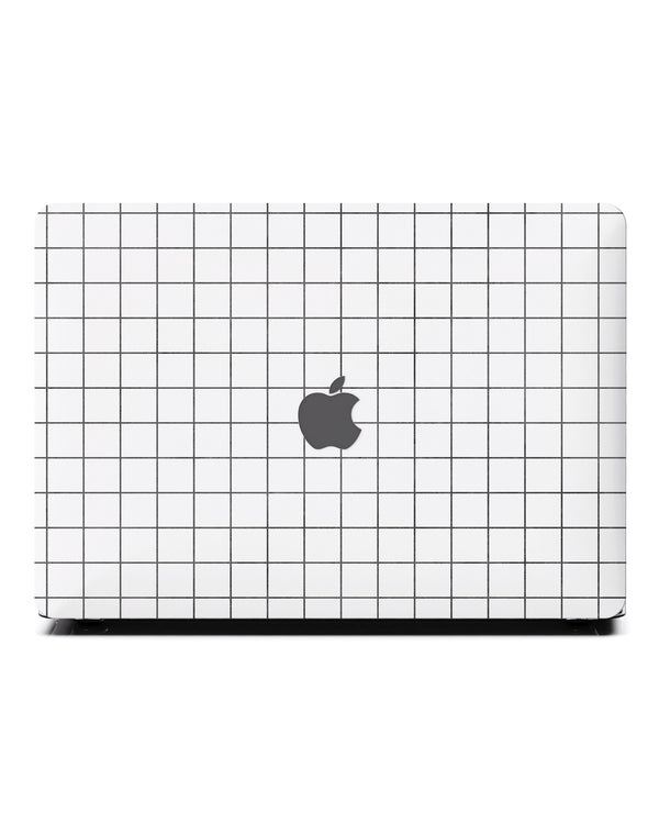 Macbook ケース-ホワイト グリッド