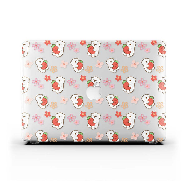 Macbook Case-Bear With Strawberry