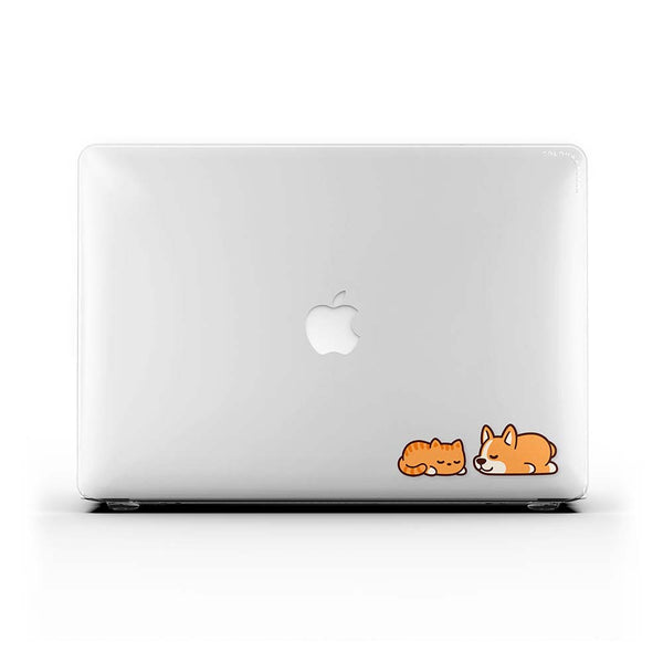 Macbook 保護套-柯基犬小貓