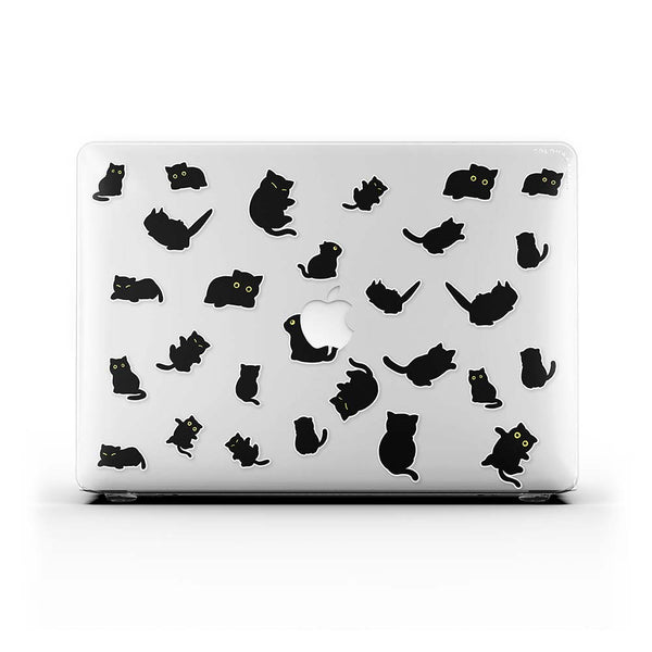 Macbook Case-Black Cute Cats