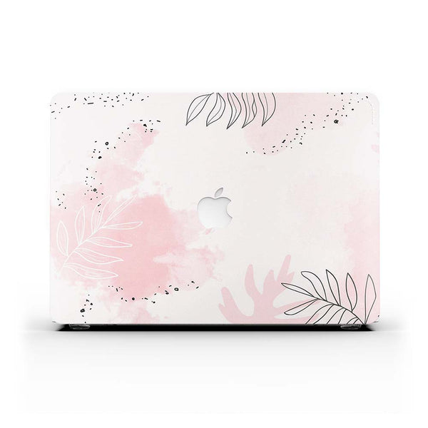 Macbook Case-Pink Leafy