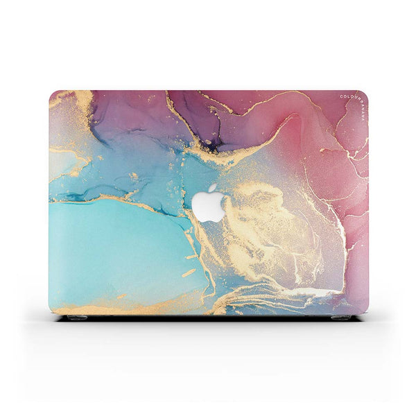 Macbook 保護套-金玫瑰粉色和淺藍色