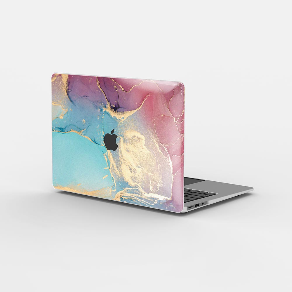 Macbook 保護套-金玫瑰粉色和淺藍色