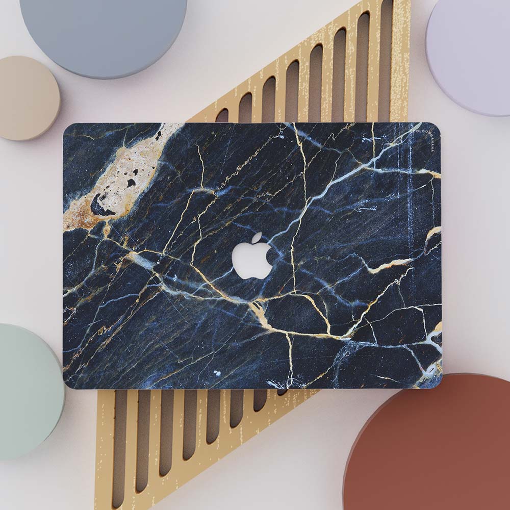 Macbook Case-Dark Blue Marble