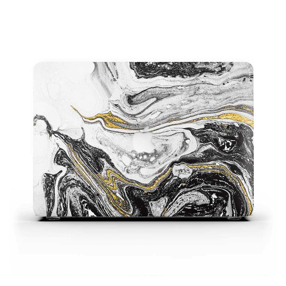 Macbook 保護套-液體油漆漩渦大理石紋