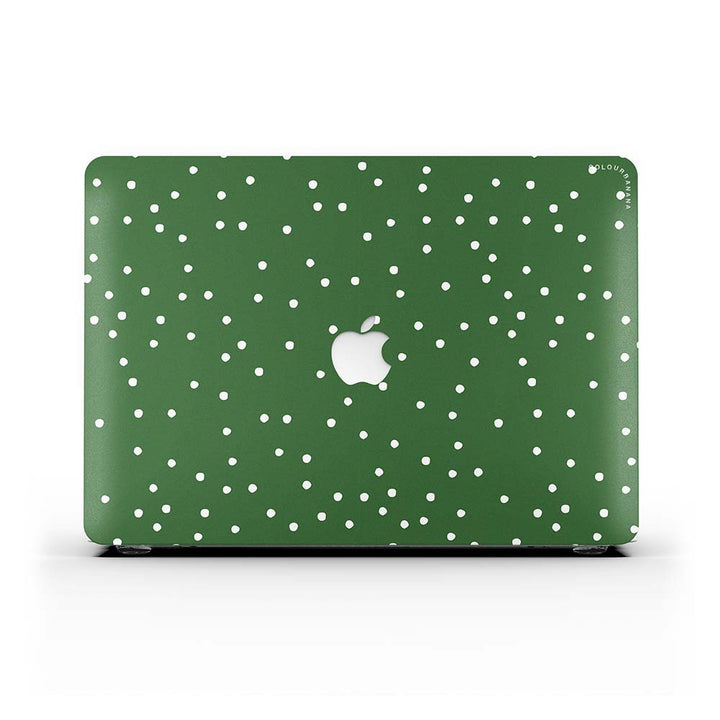 Macbook Case-White Dots on Green