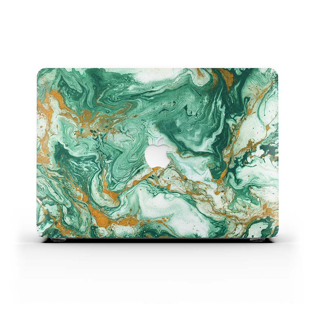 Macbook 保護套 - 綠色大理石紋