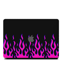 Macbook Case-Black & Pink Flames