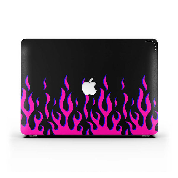 Macbook Case - Black & Pink Flames
