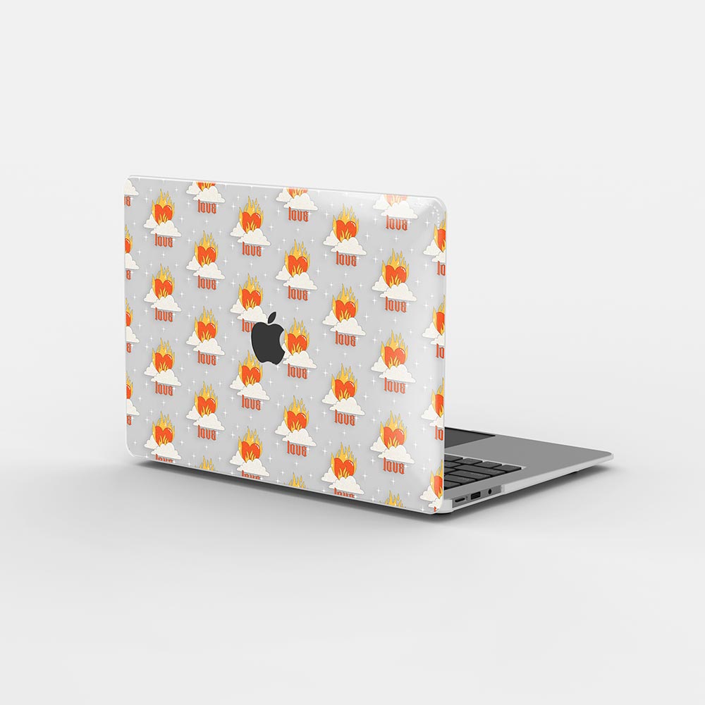 Macbook Case - Love Heart With Flames