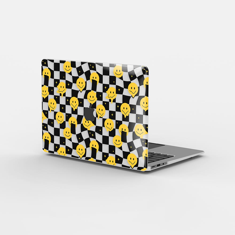 Macbook ケース - 市松模様のスマイリー