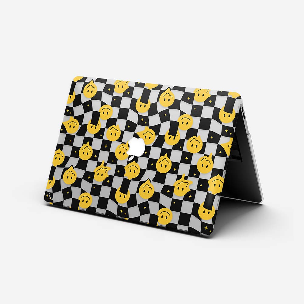 Macbook Case - Checkered Smiley