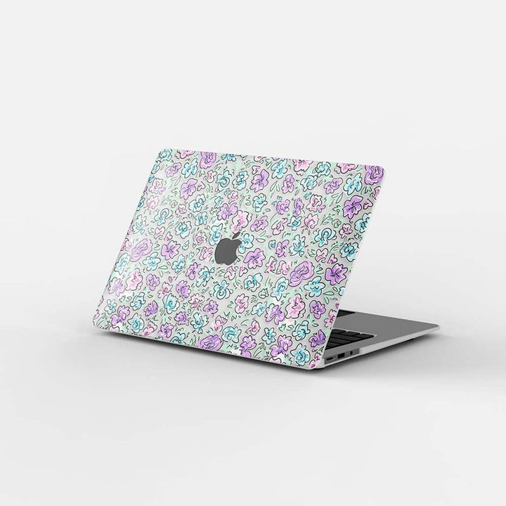 Macbook Case - Blue and Purple Florals