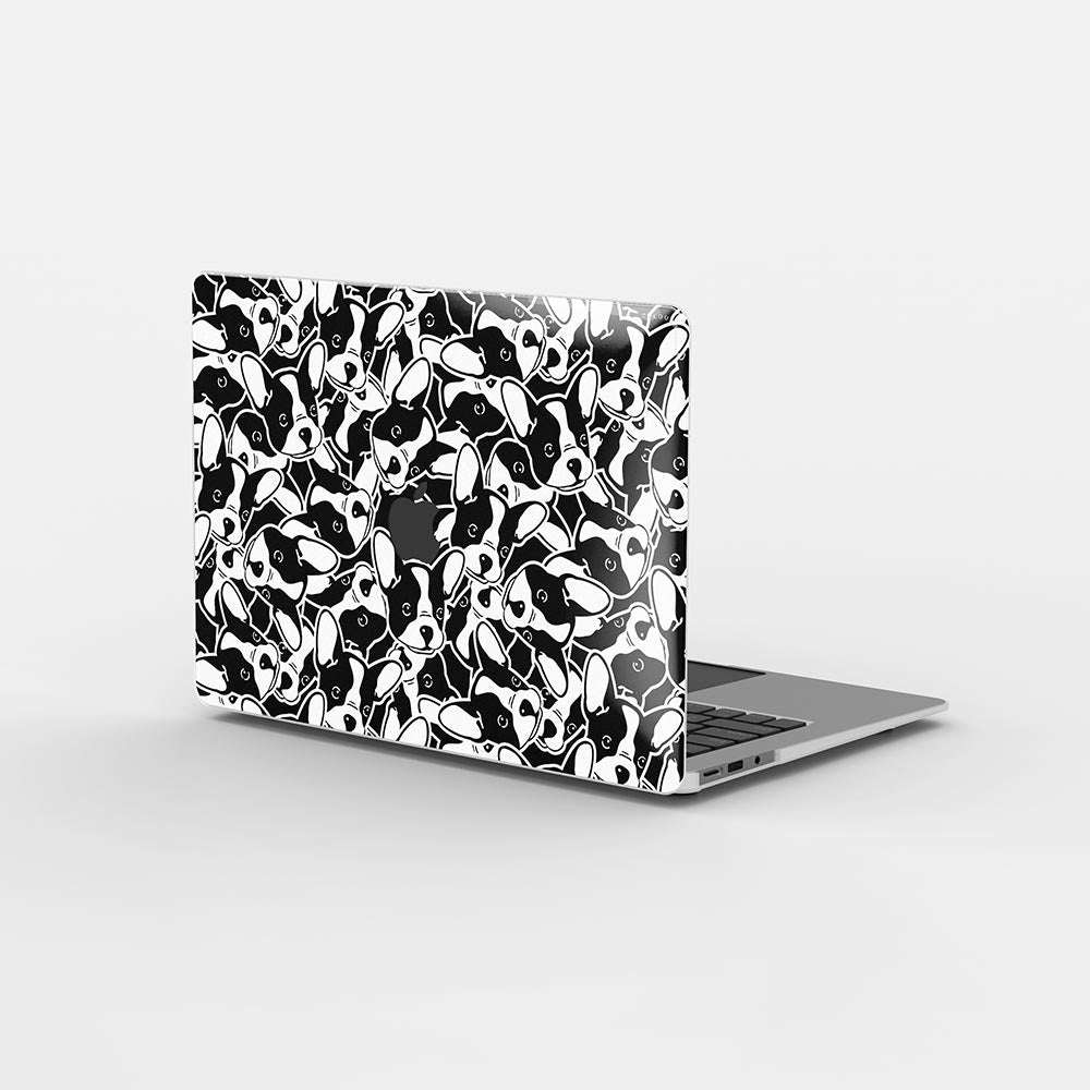 Macbook ケース - ブラック フレンチ ブルドッグ