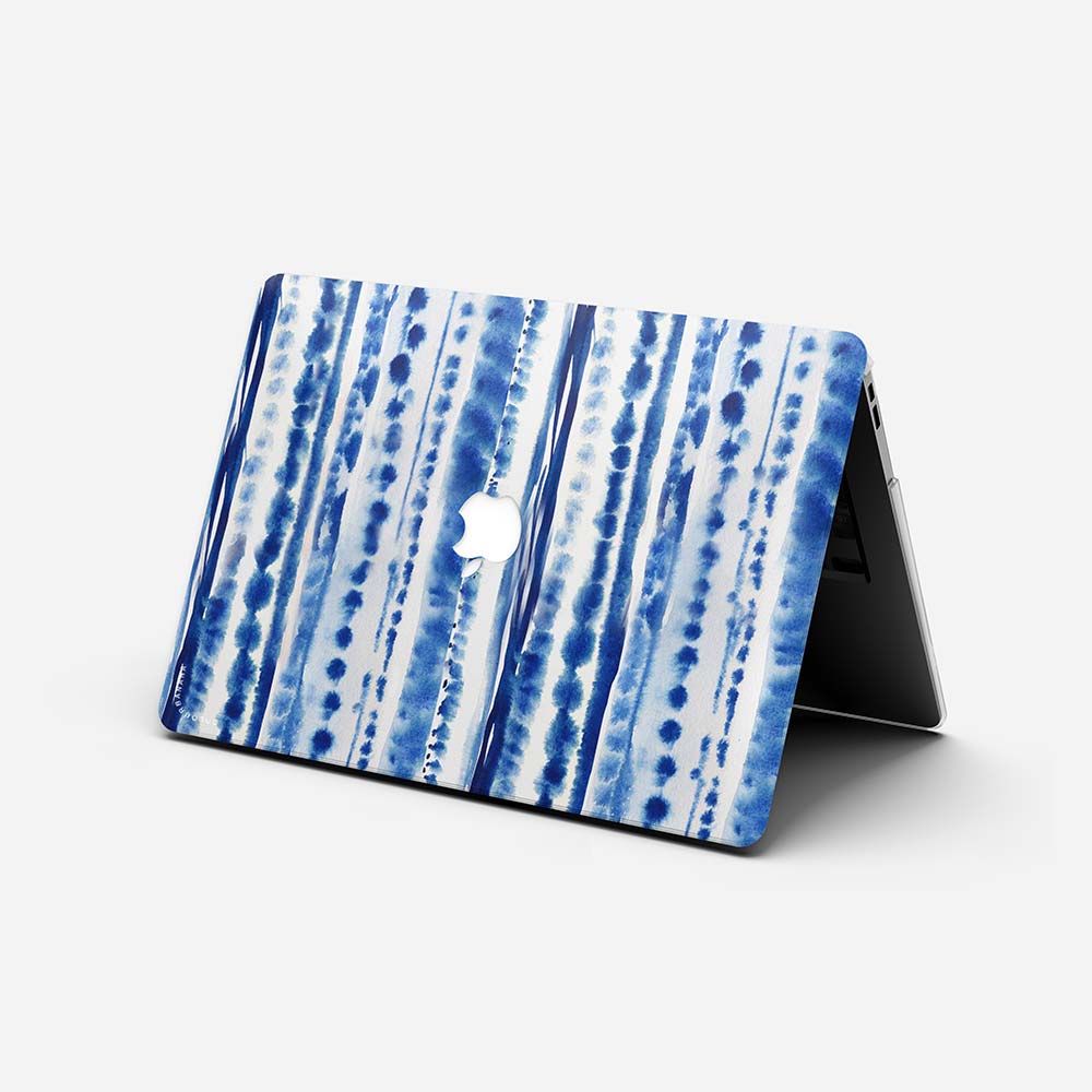 Macbook Case - Shibori Indigo Tie Dye Aesthetic Acrylic Paint