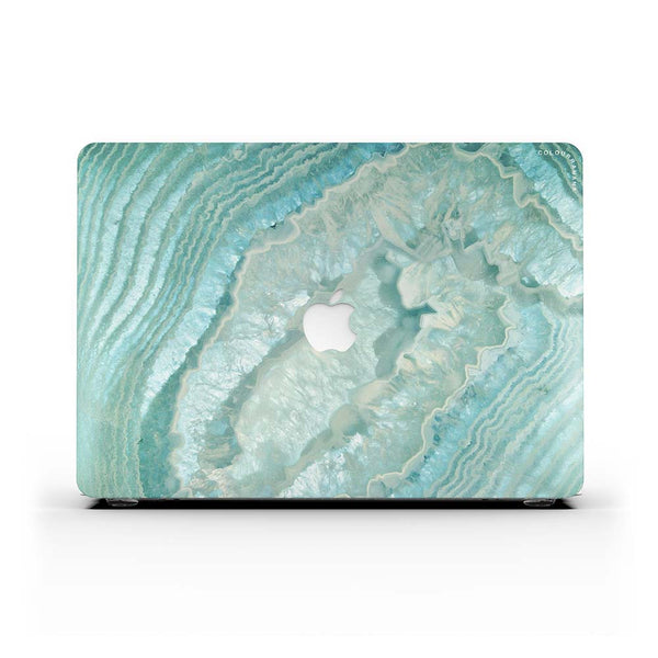 Macbook Case - Aquamarine Pastel And Teal Agate Crystal