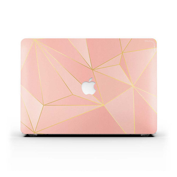 Macbook 保護套 - 玫瑰金多邊形