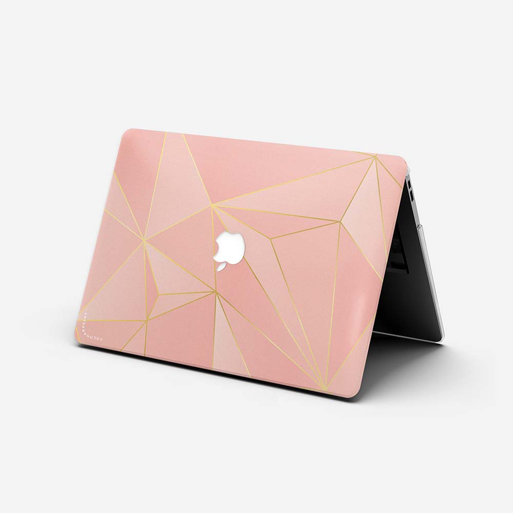 Macbook Case - Polygonal With Rose Gold