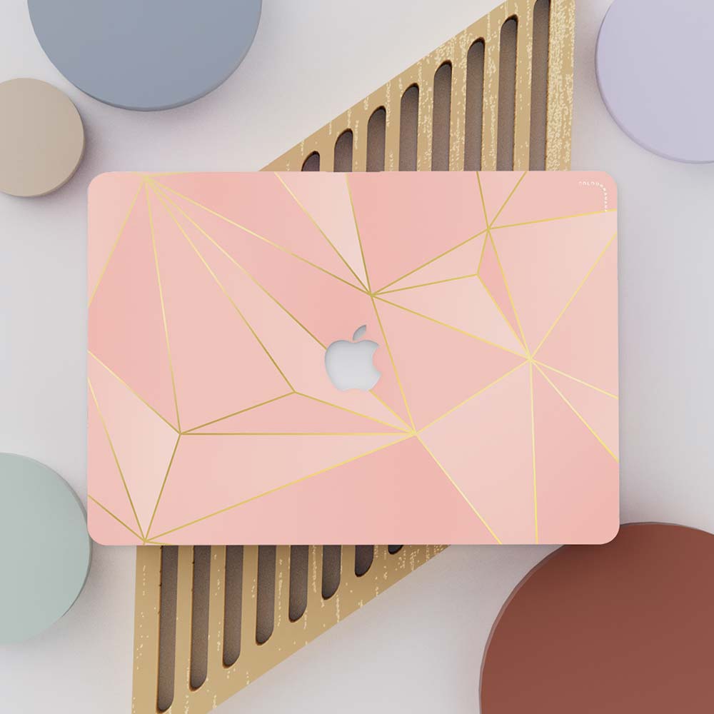 Macbook Case - Polygonal With Rose Gold