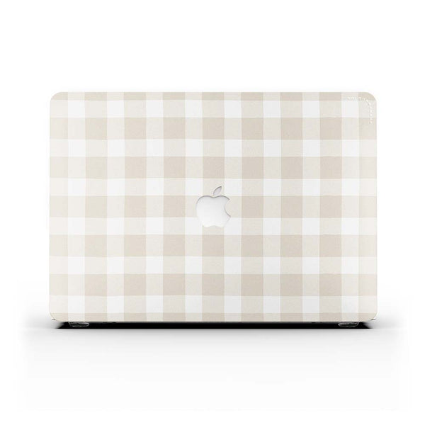MacBook ケース - ベージュ ブラウン チェック柄